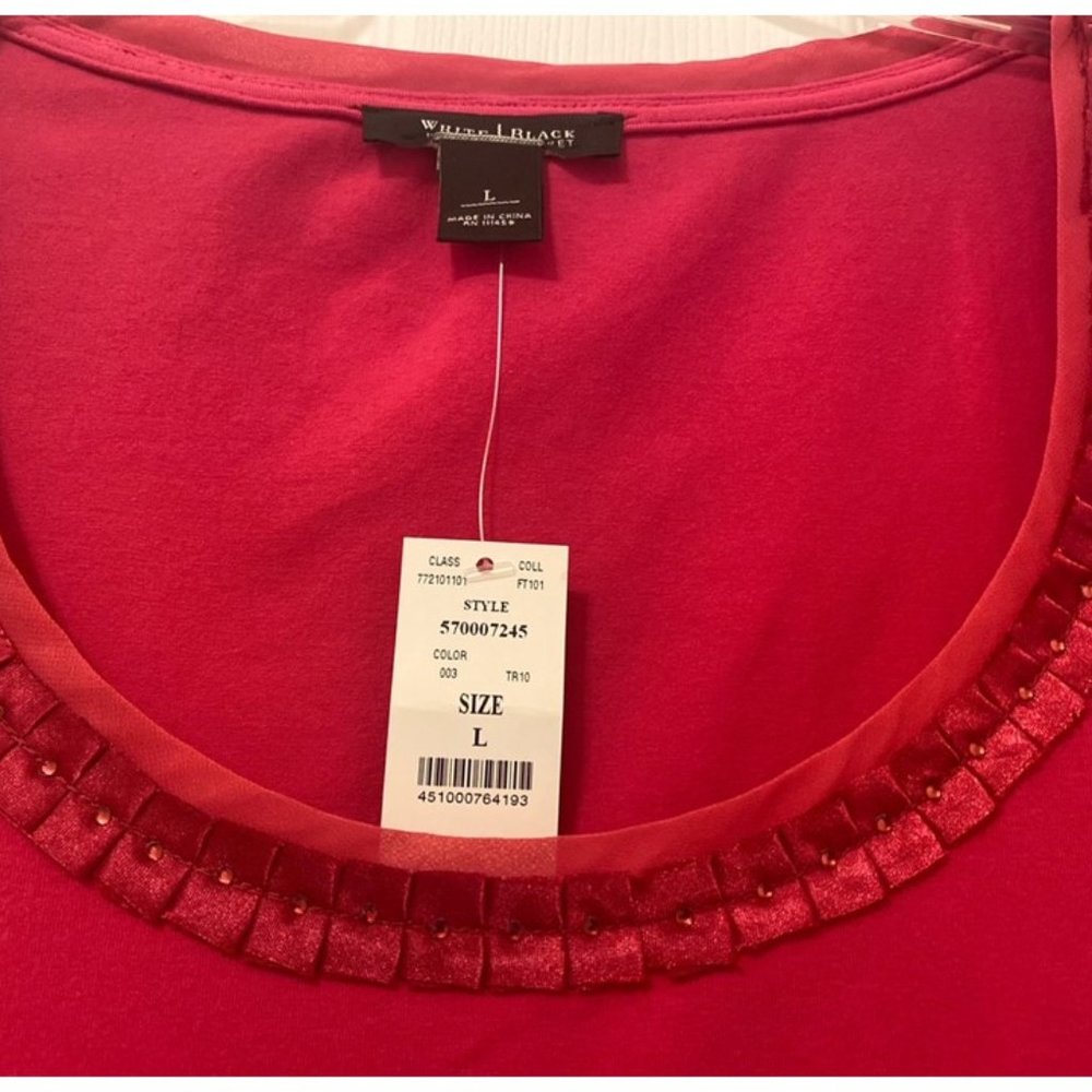 White House | Black Market Hot Pink top Size Large - Picture 2 of 3